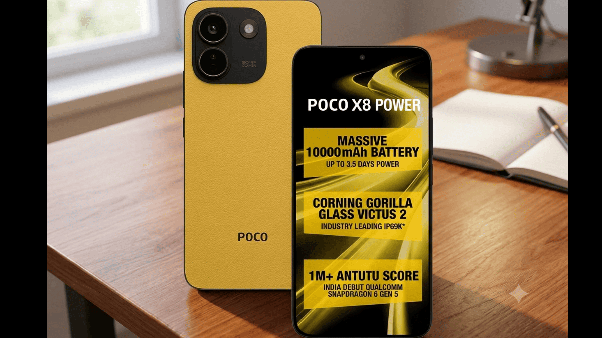POCO X8 Power की 10,000mAh battery, 100W fast charging, 120Hz AMOLED display