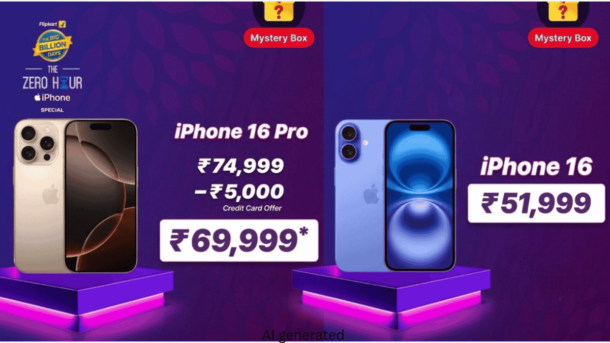 Flipkart Big Billion Days में iPhone 16 की ₹51,999 कीमत