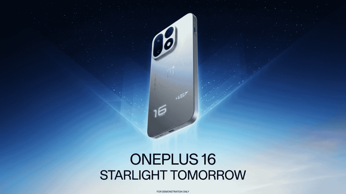 OnePlus 16 का बैक डिजाइन starlight