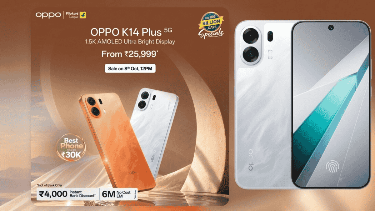OPPO K14 Plus flat OLED display and 50MP rear camera module